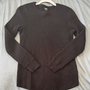 H&M Charcoal Ribbed Knit Top